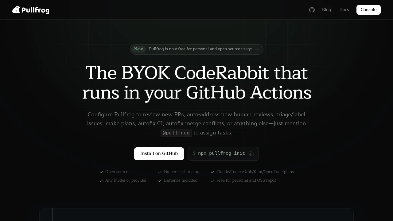 Pullfrog screenshot 1