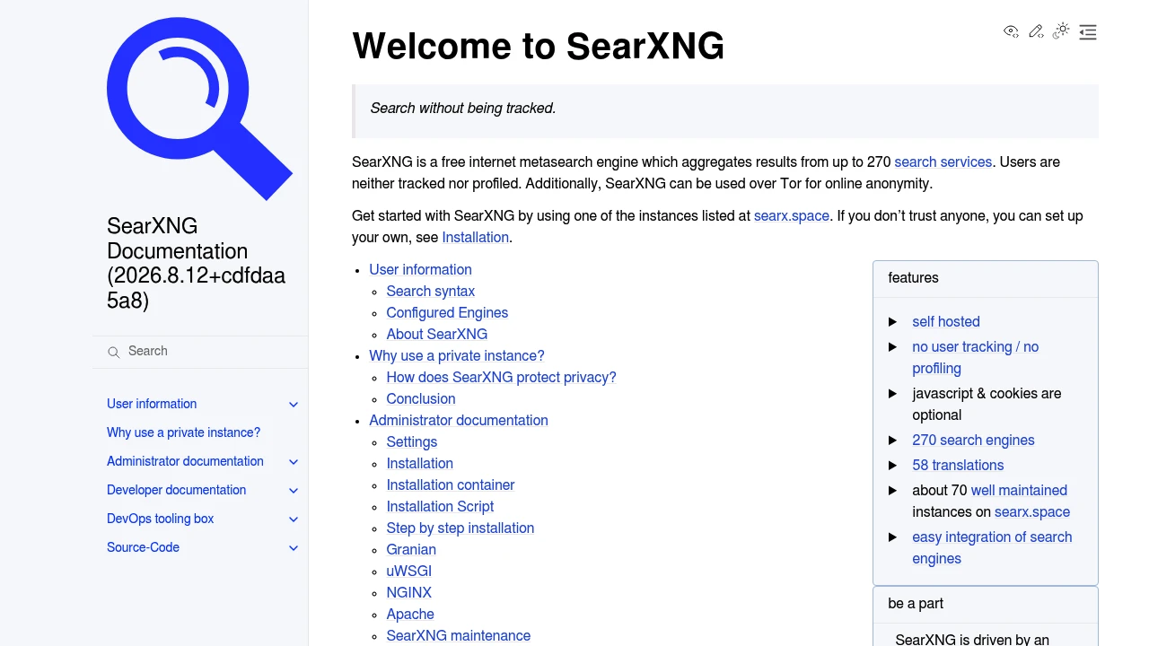 SearXNG screenshot 1