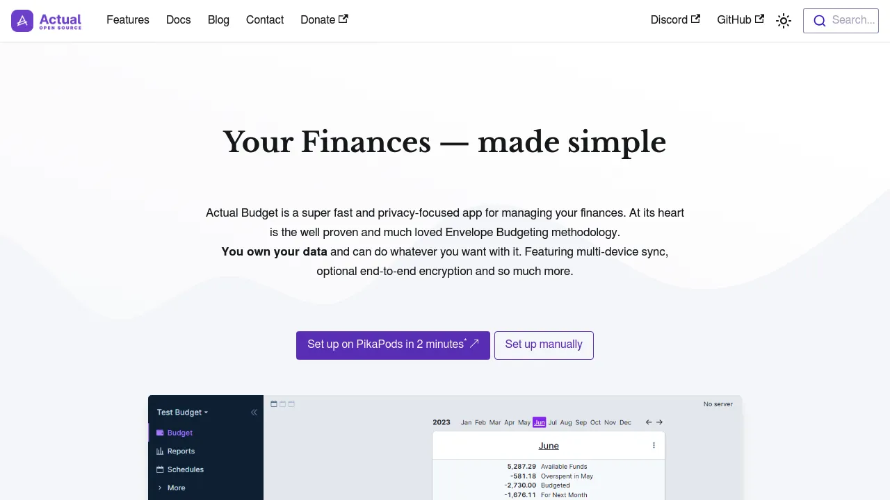 Screenshot of Actual
