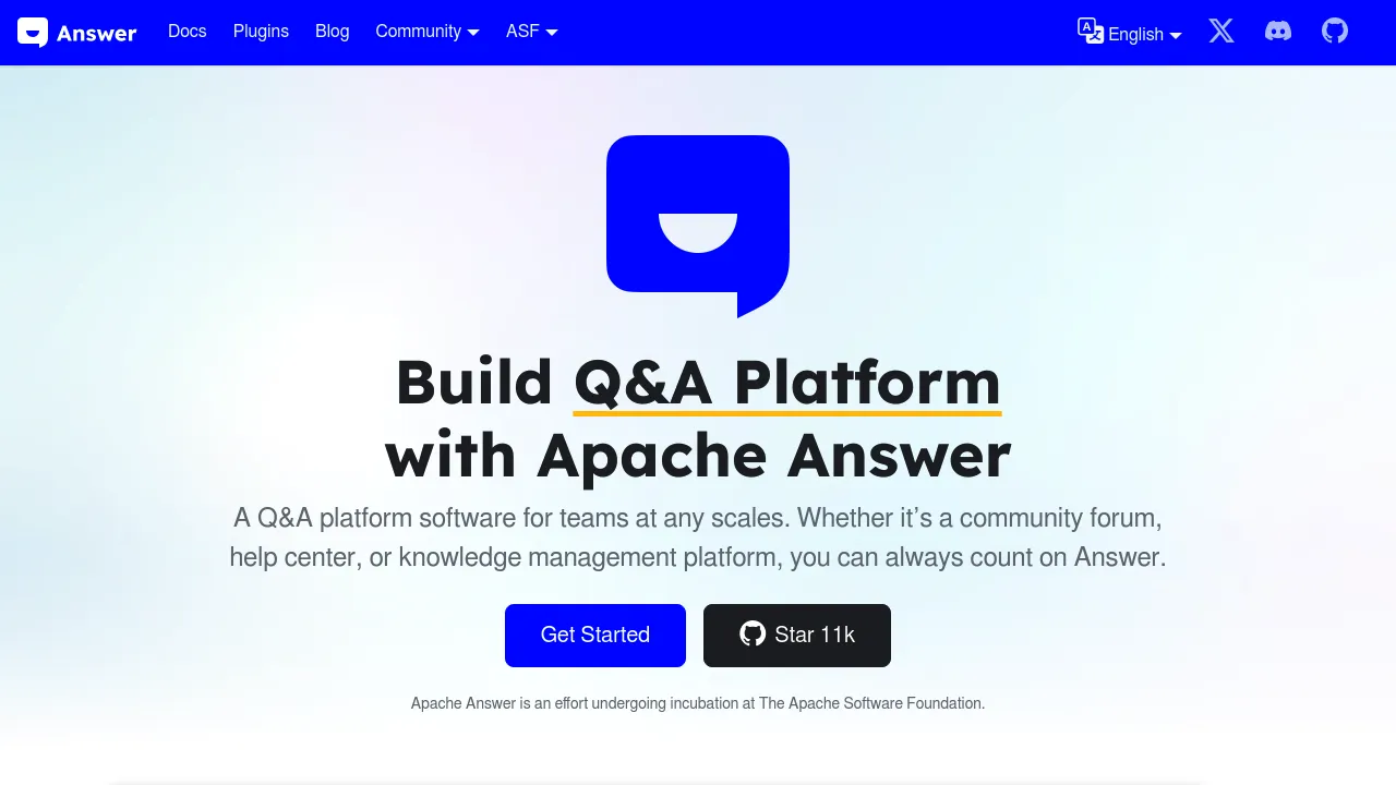 Screenshot of Apache Answer