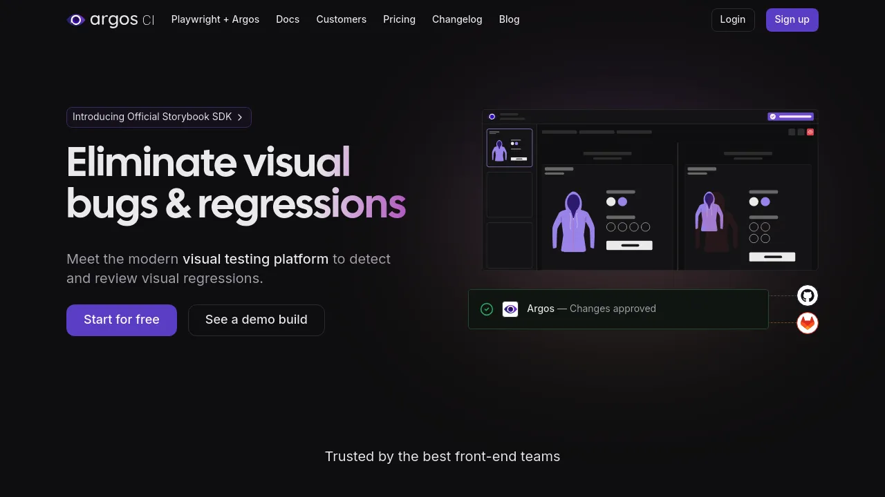Screenshot of Argos