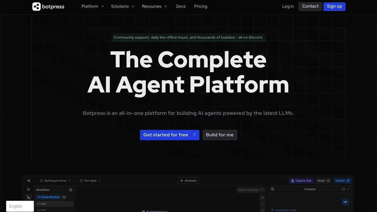 Screenshot of Botpress