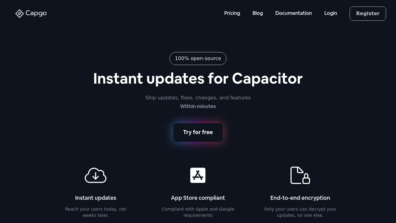 Screenshot of Capgo