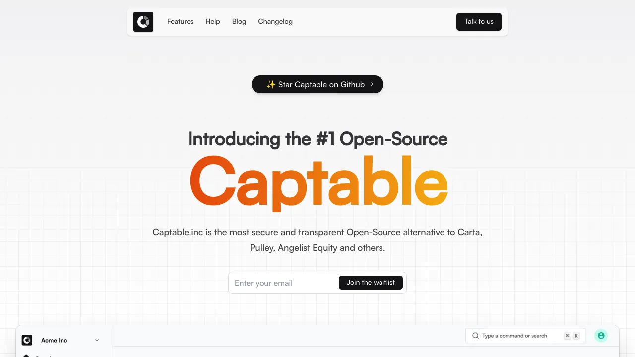 Screenshot of Captable