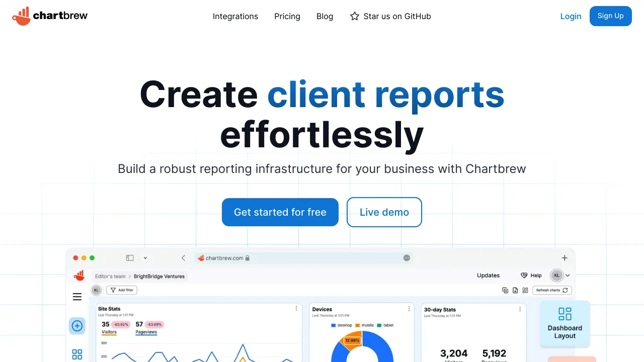 Screenshot of Chartbrew
