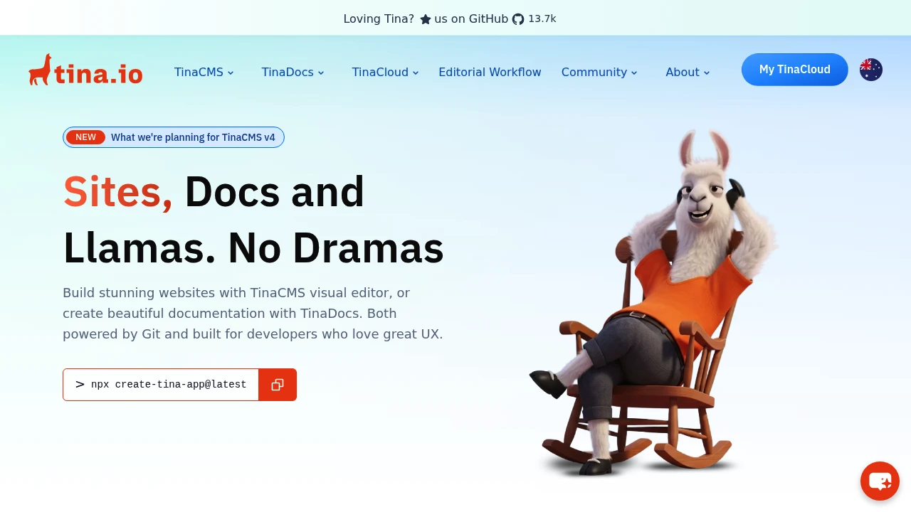 TinaCMS screenshot 1