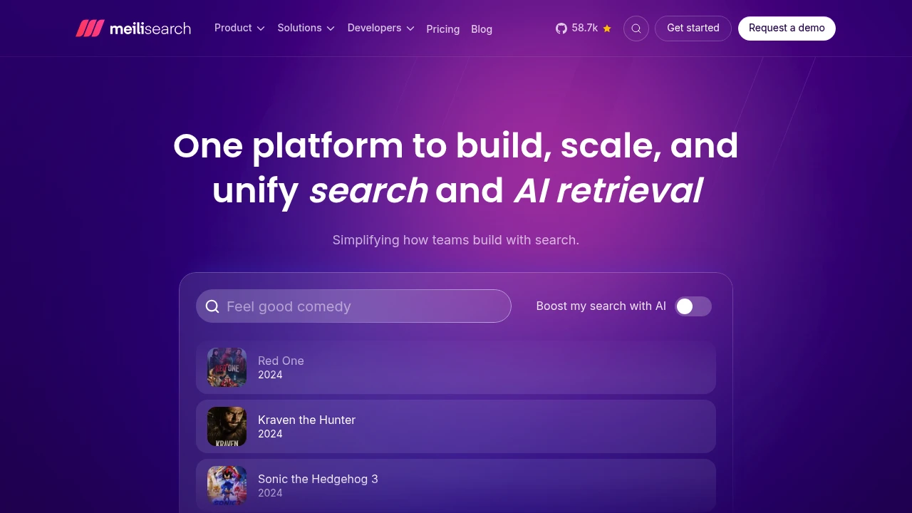 Meilisearch screenshot 1