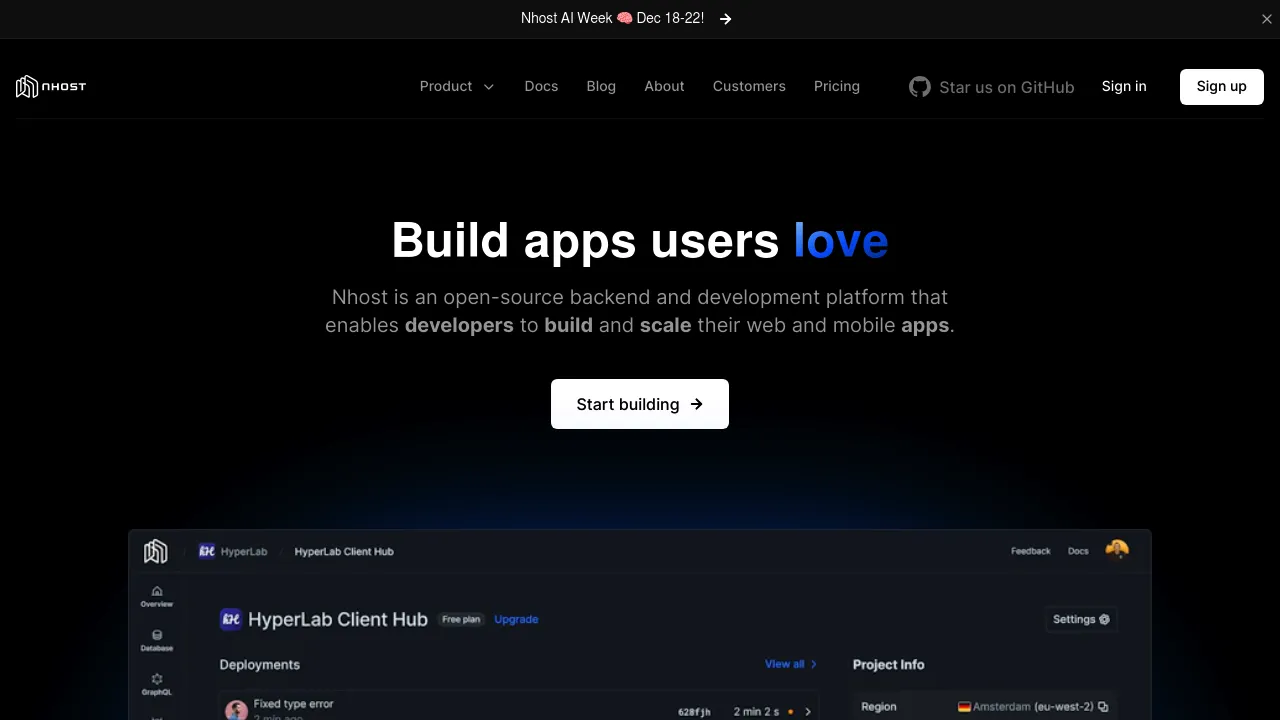 Nhost screenshot 1