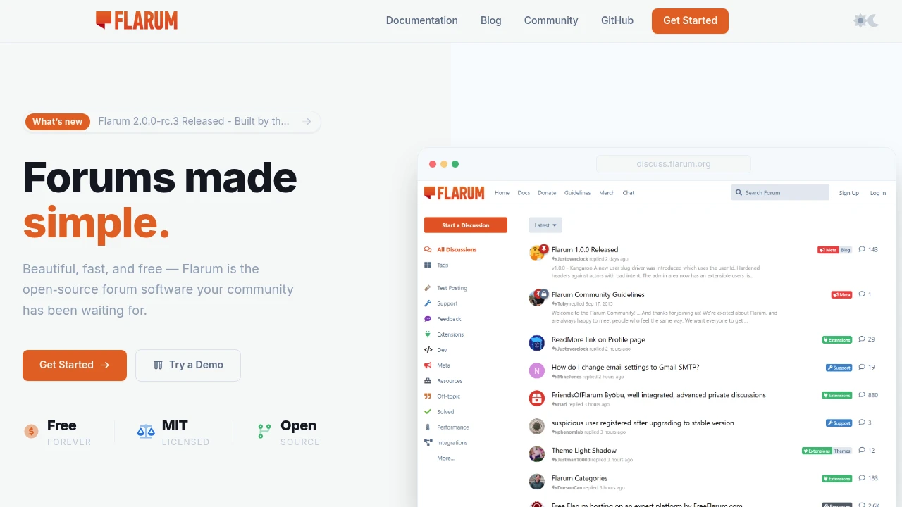 Flarum screenshot 1