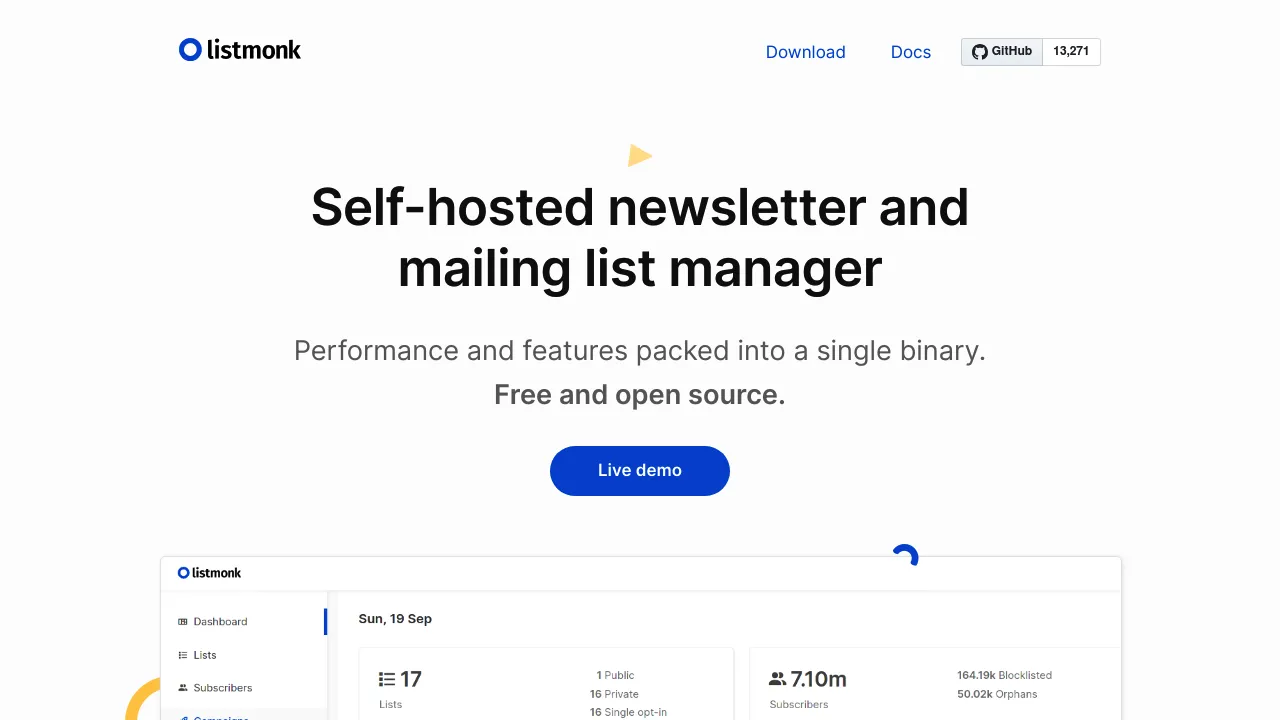 Listmonk screenshot 1