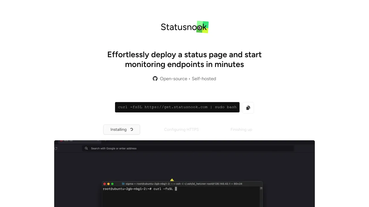 Statusnook screenshot 1