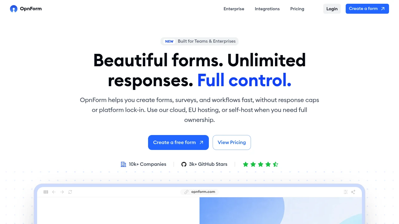 OpnForm screenshot 1
