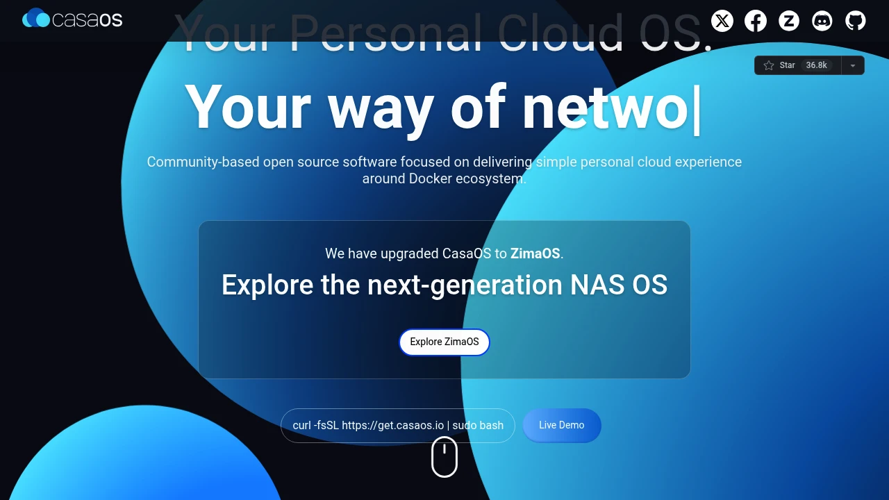 CasaOS screenshot 1