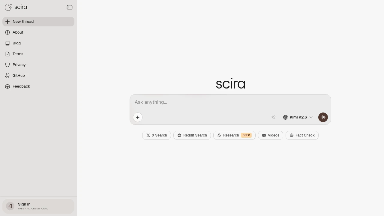 Scira screenshot 1