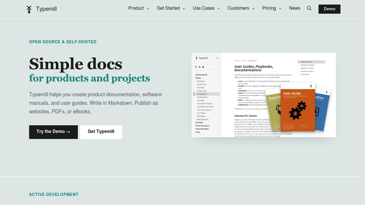 Typemill screenshot 1