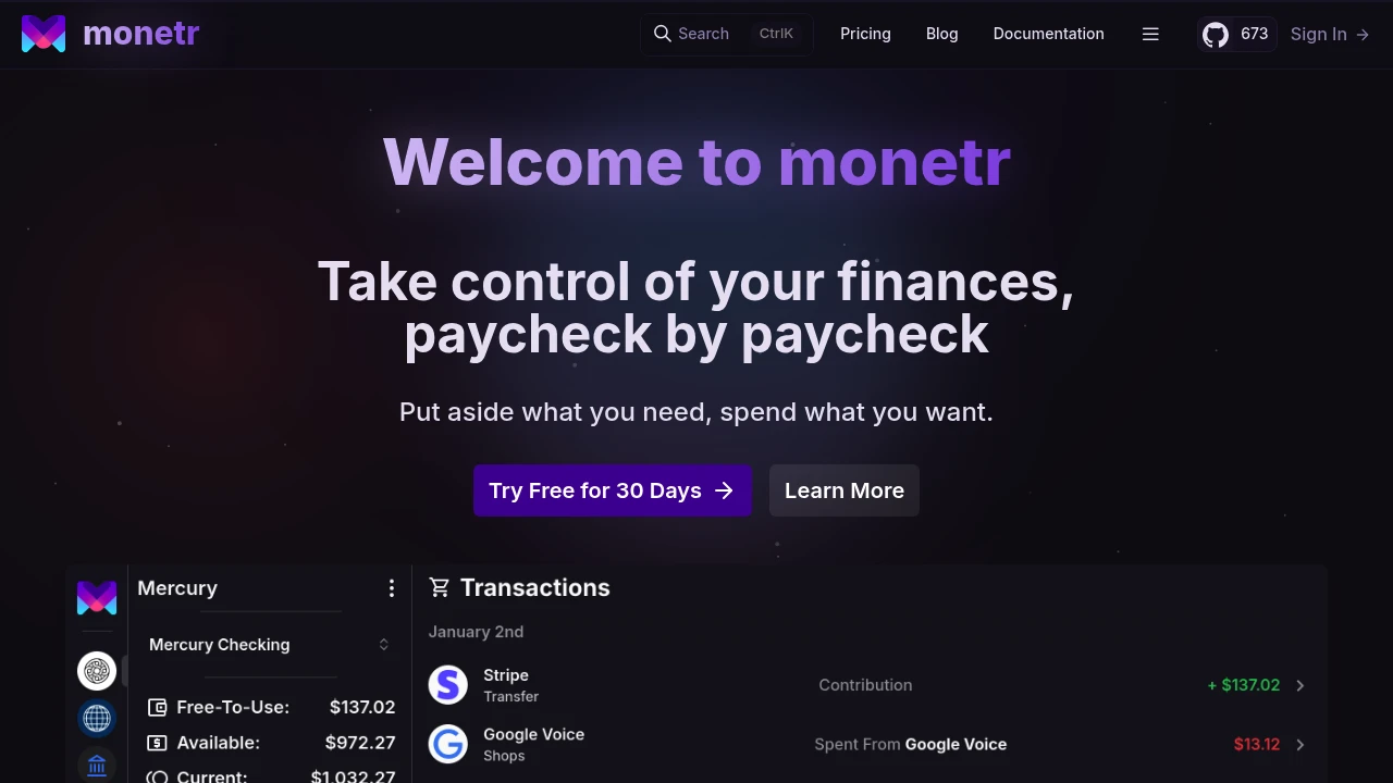 Monetr screenshot 1