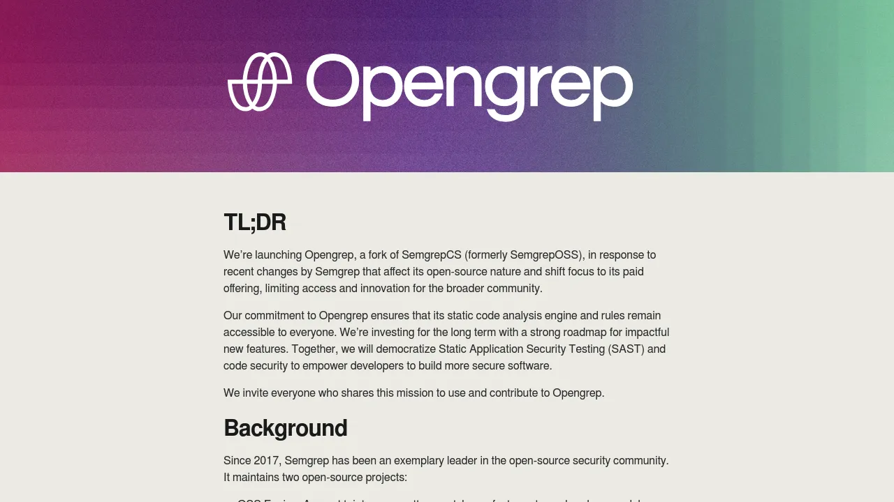 Opengrep screenshot 1