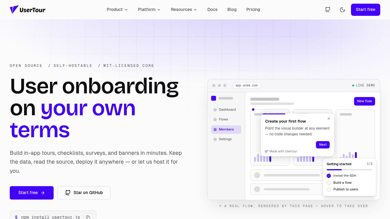 Usertour screenshot 1