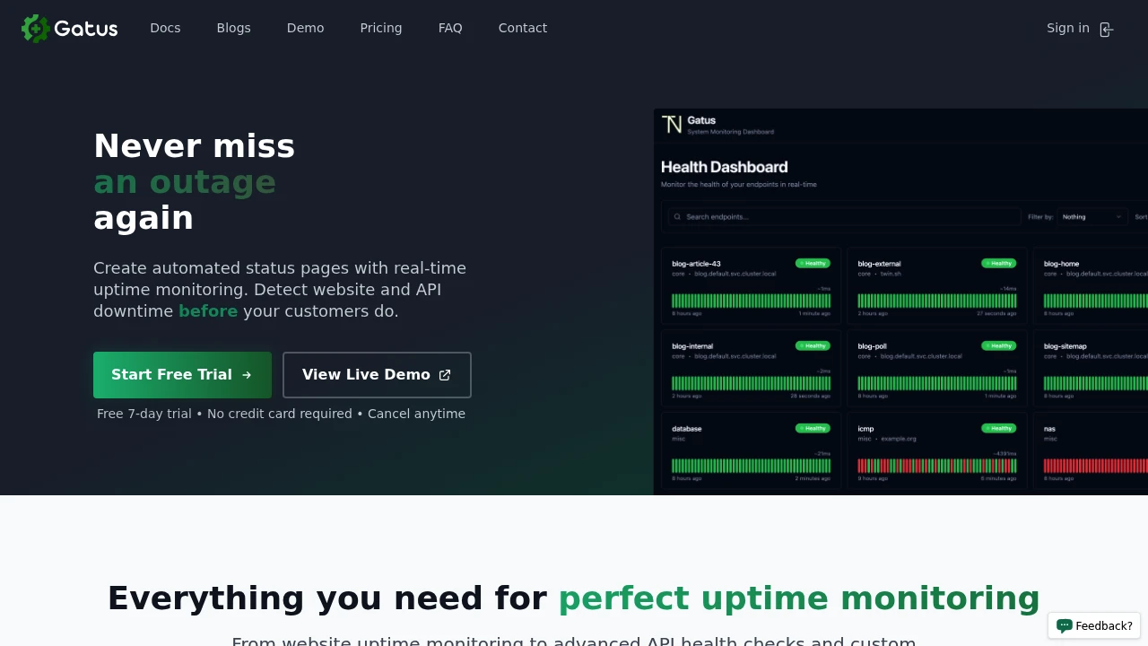 Gatus screenshot 1
