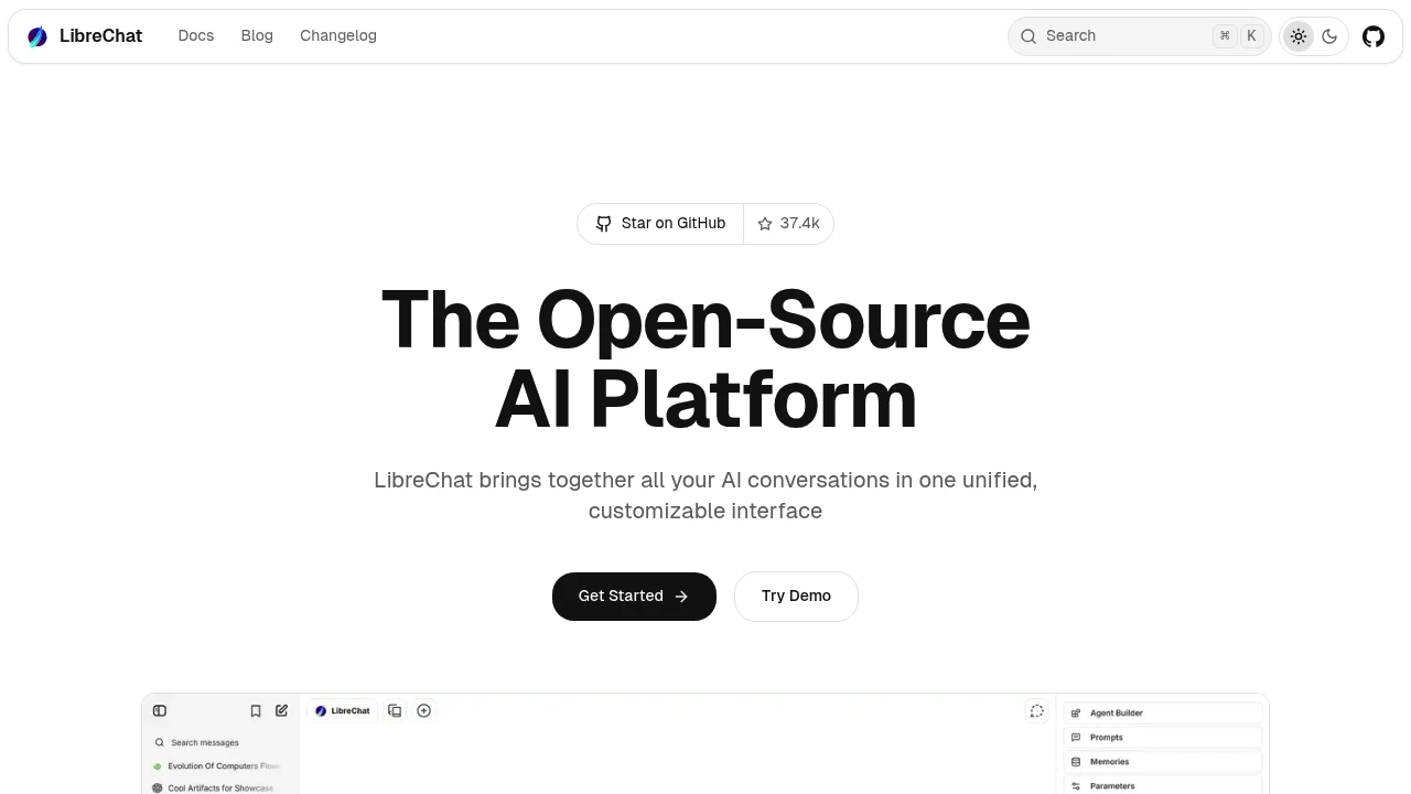 Screenshot of LibreChat