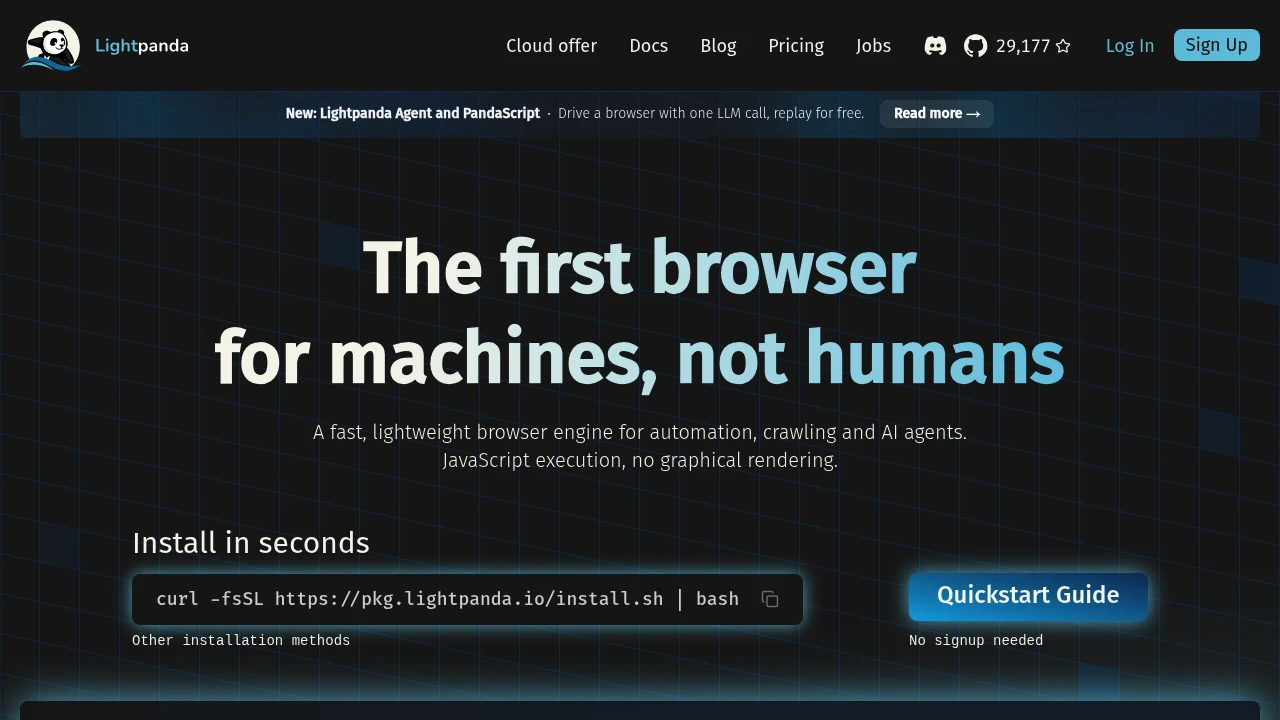 Lightpanda screenshot 1