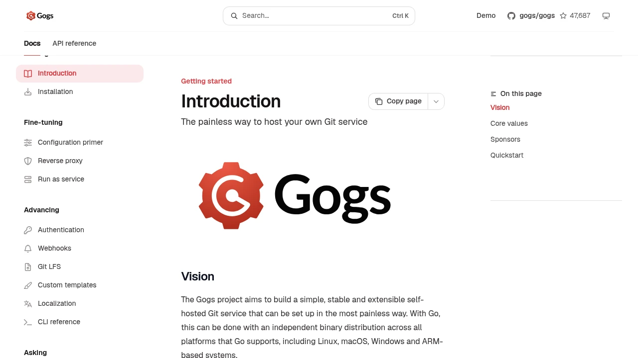 Gogs screenshot 1