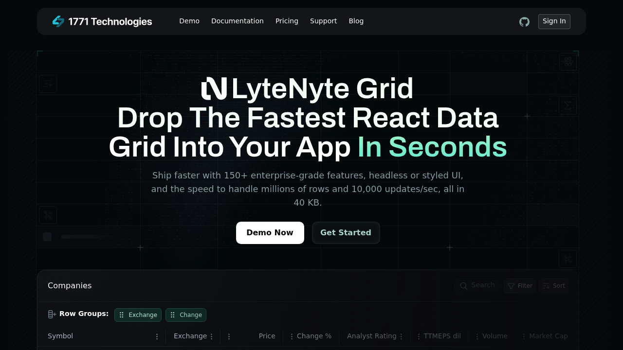 LyteNyte Grid screenshot 1