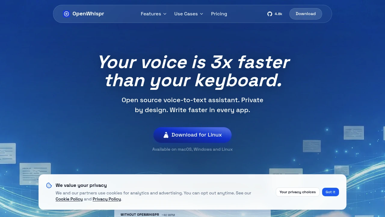 OpenWispr screenshot 1