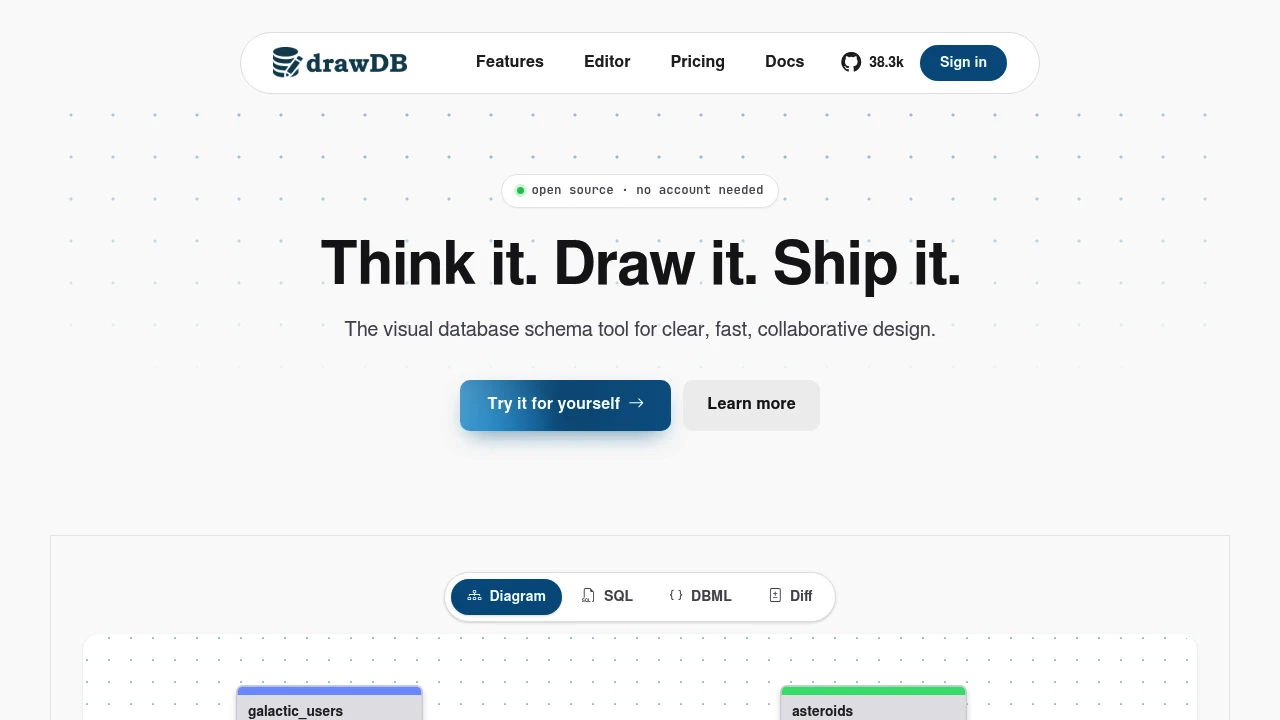 drawDB screenshot 1
