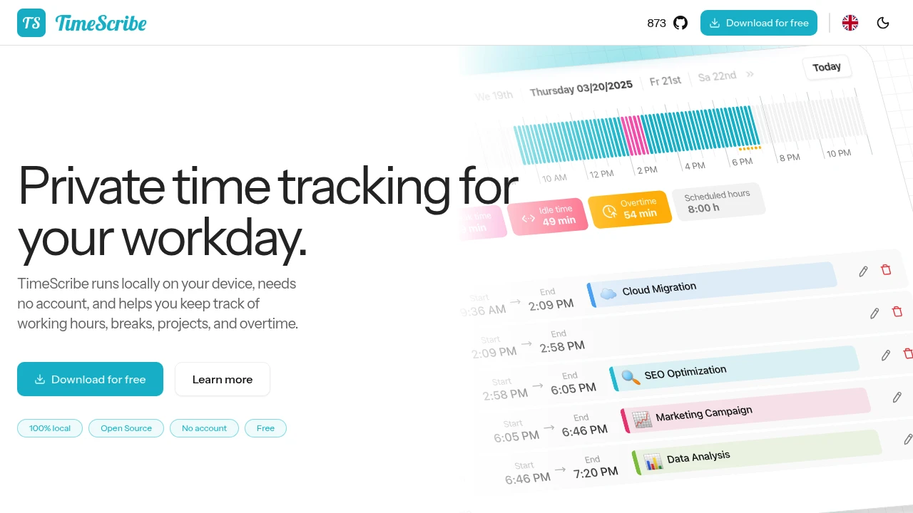 TimeScribe screenshot 1