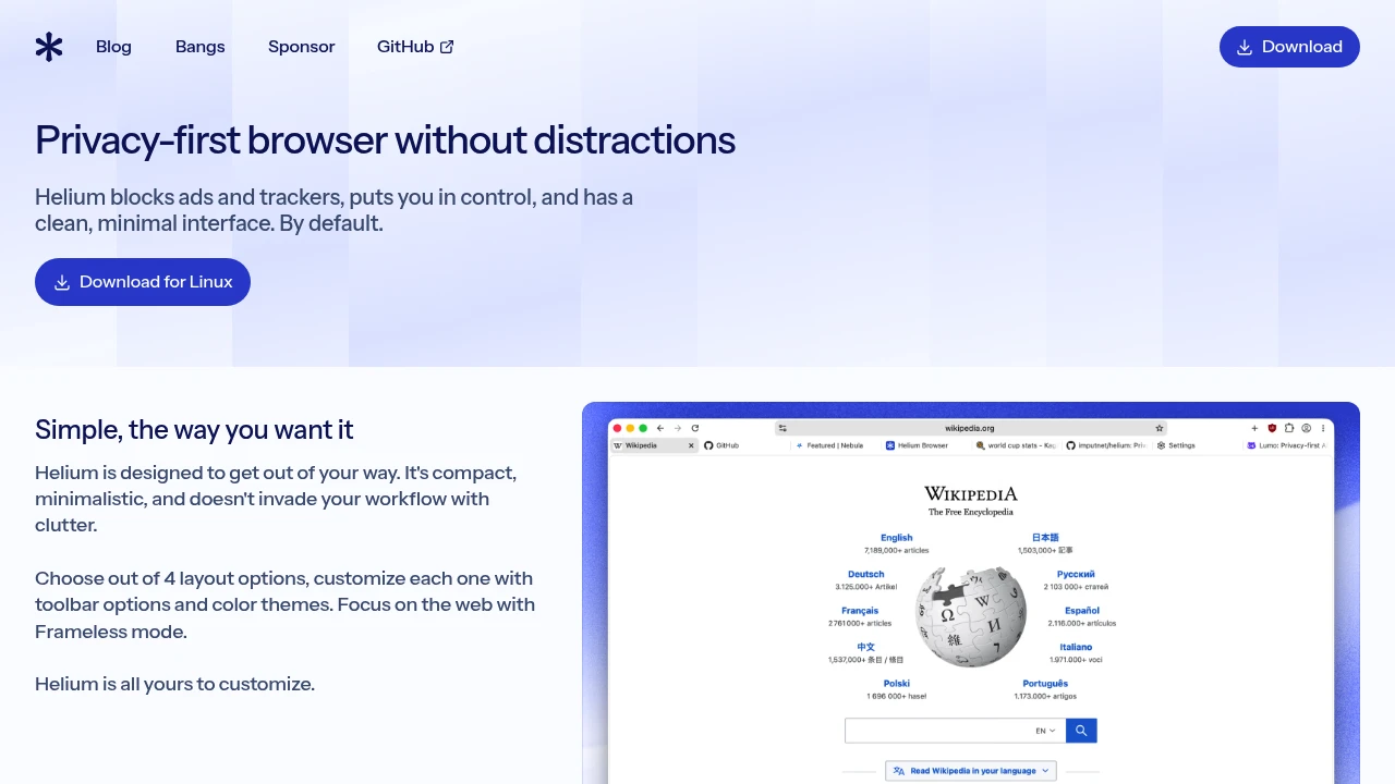 Helium screenshot 1