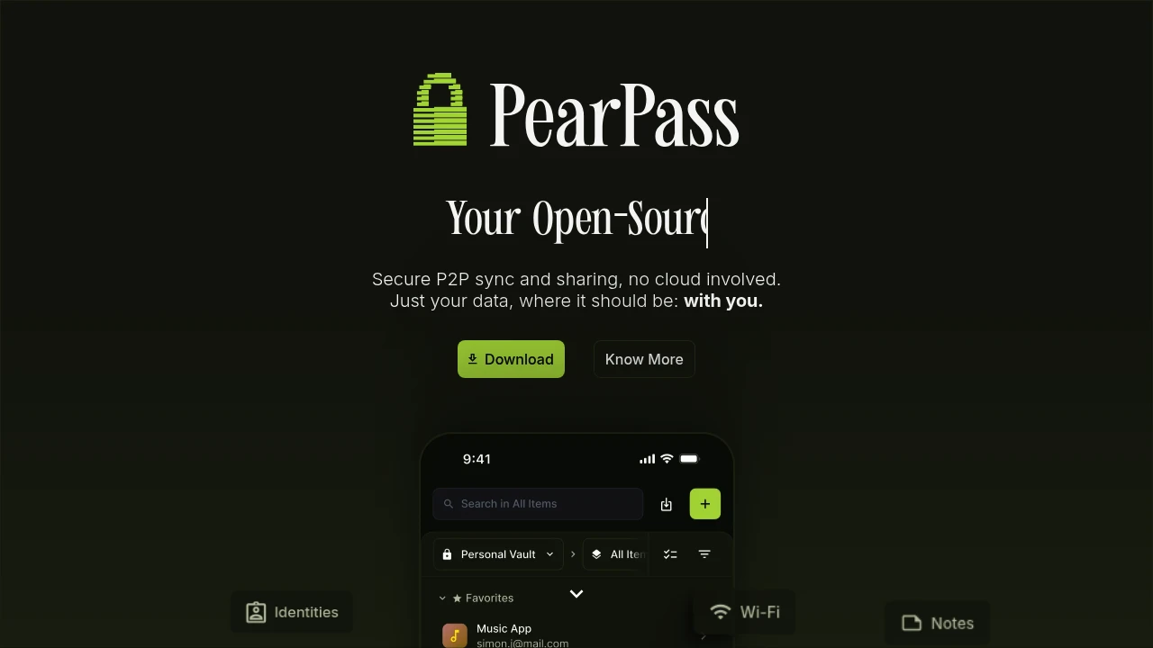 PearPass screenshot 1