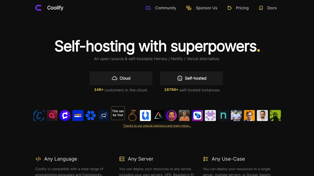 Screenshot of Coolify