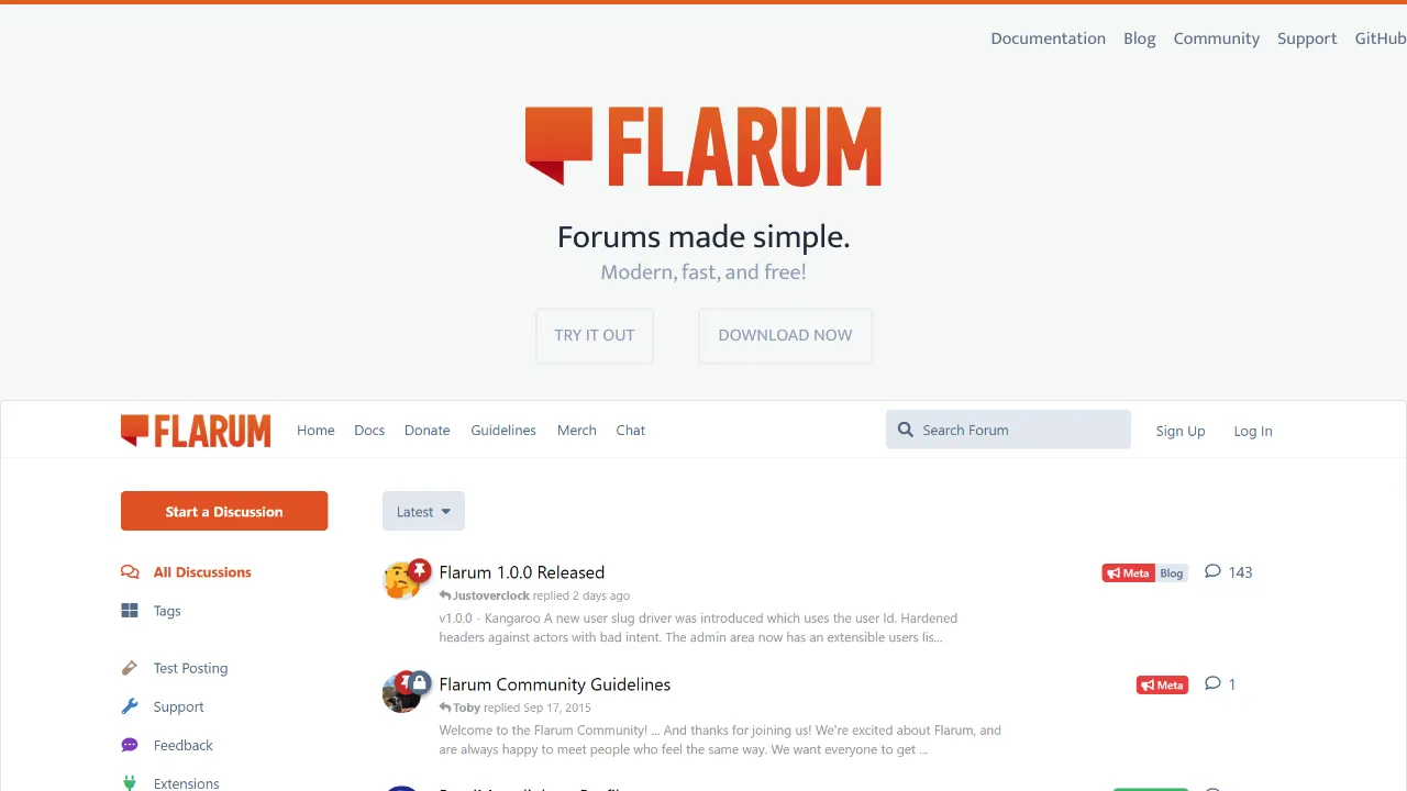 Screenshot of Flarum