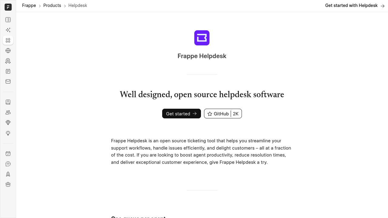 Screenshot of Frappe Helpdesk