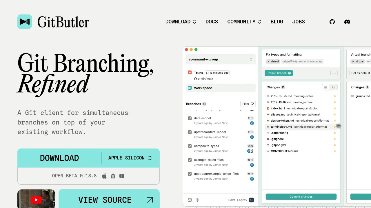 Screenshot of GitButler