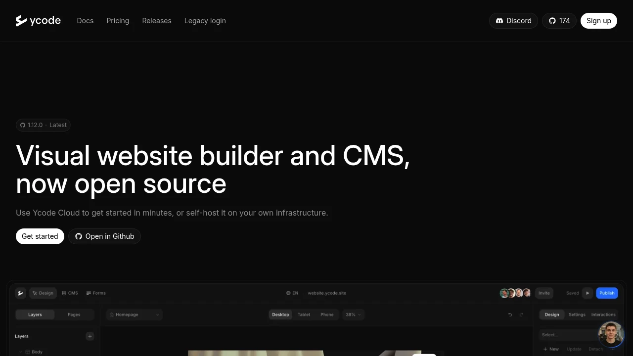 Screenshot of Ycode