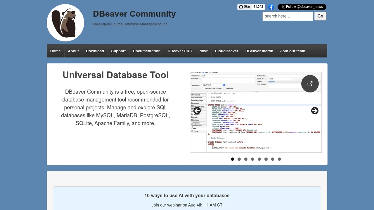 DBeaver screenshot 1