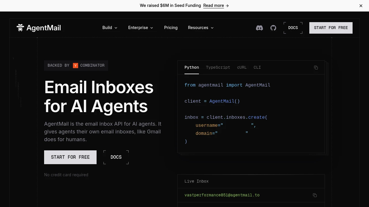 AgentMail screenshot 1