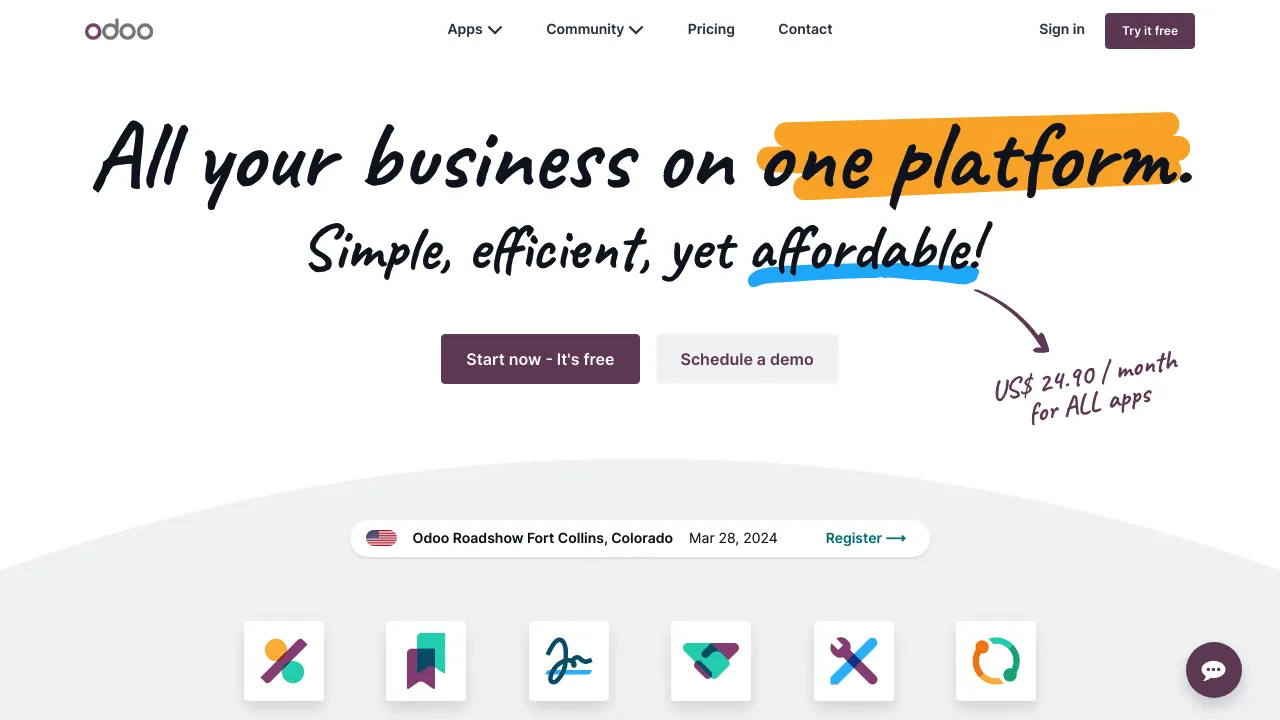 Screenshot of Odoo
