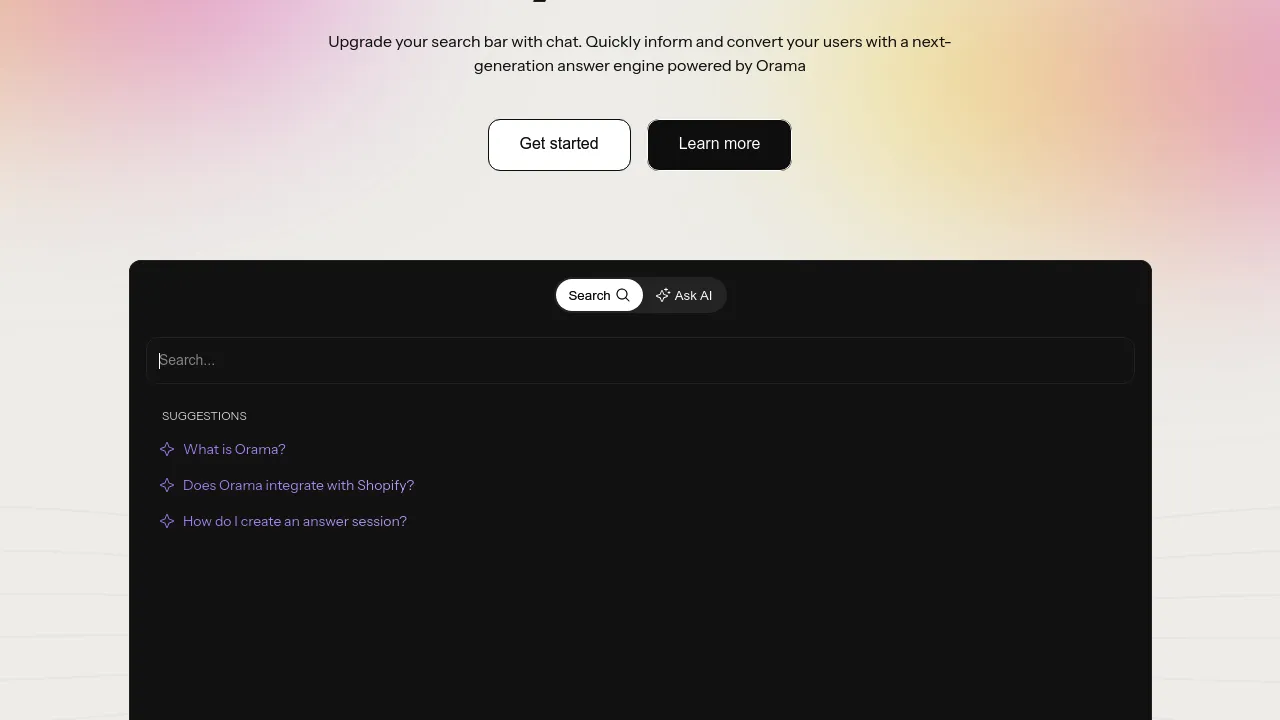 Screenshot of Orama