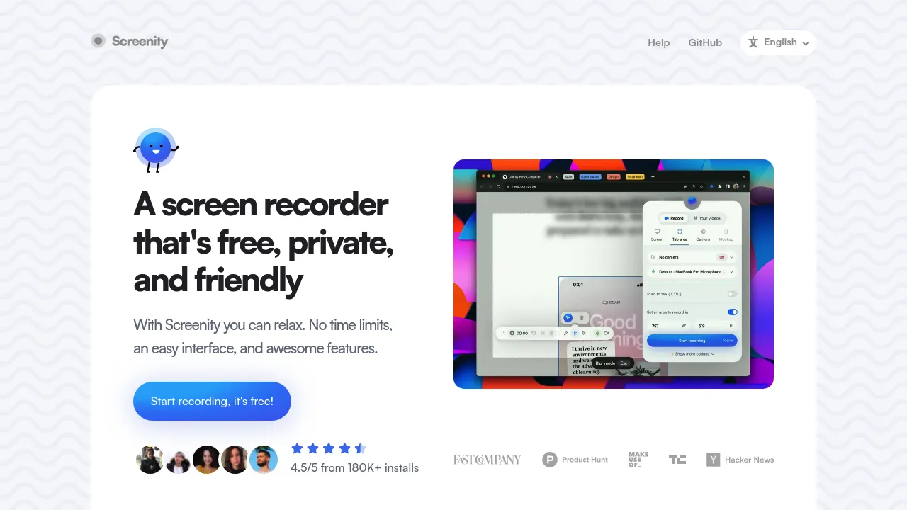 Screenshot of Screenity