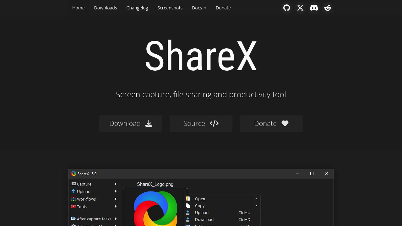 Screenshot of ShareX