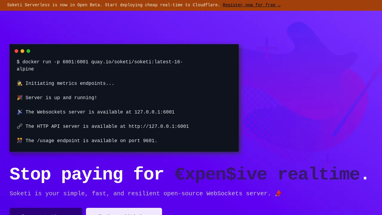 Screenshot of Soketi