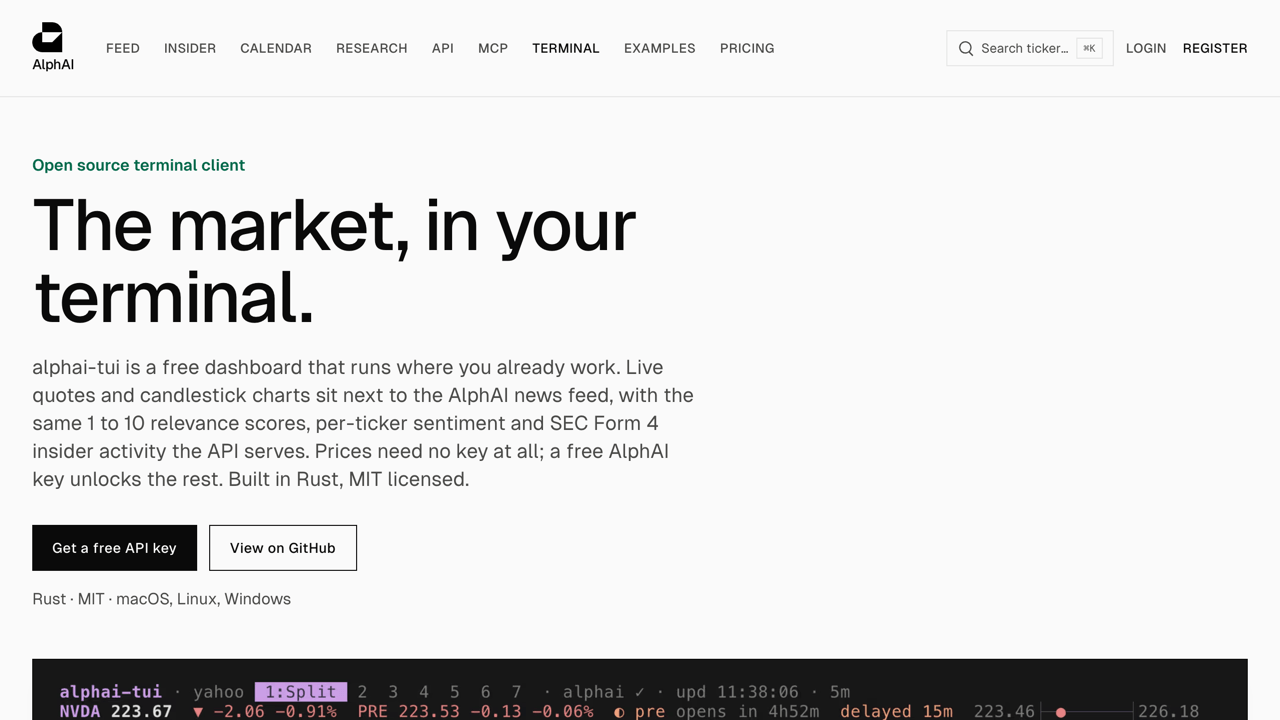 alphai-tui screenshot 1