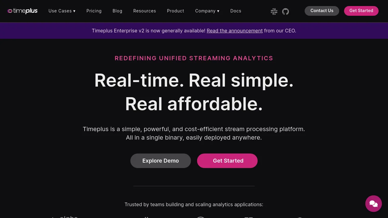 Screenshot of Timeplus