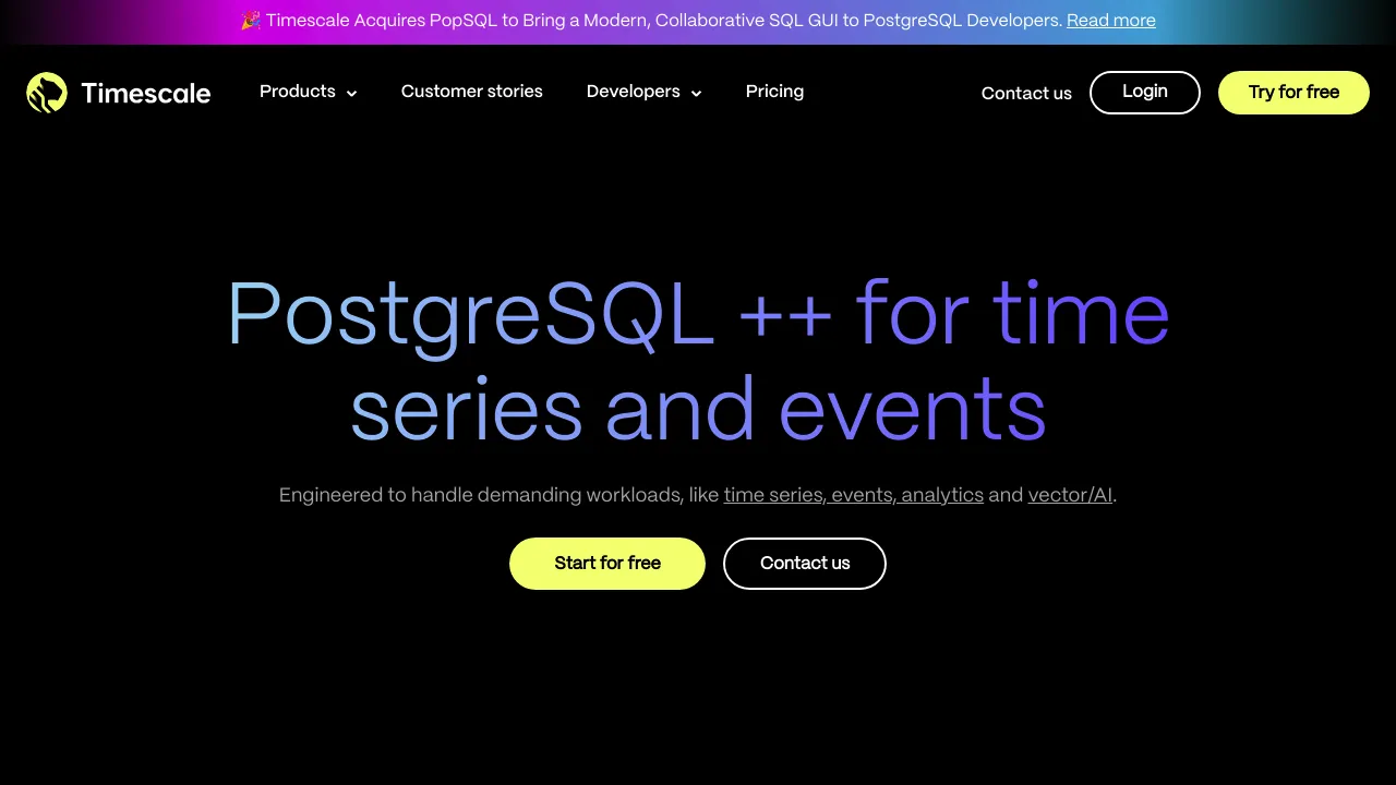 Screenshot of Timescale