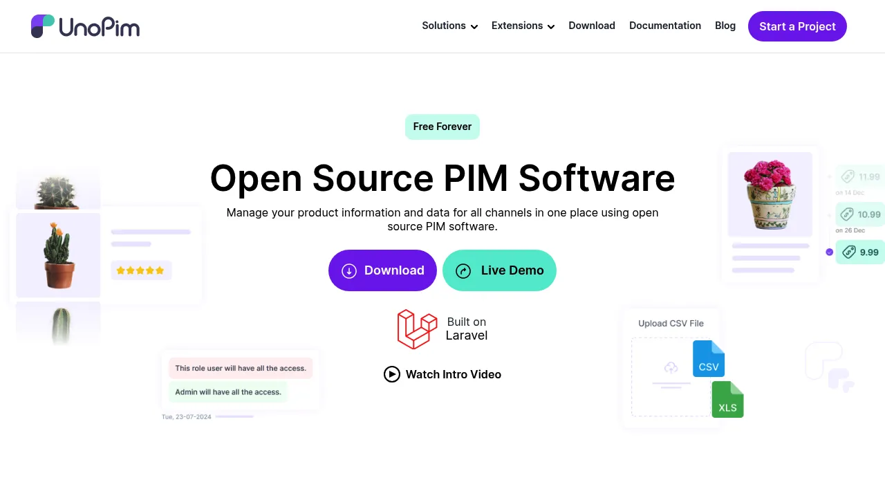 Screenshot of UnoPim