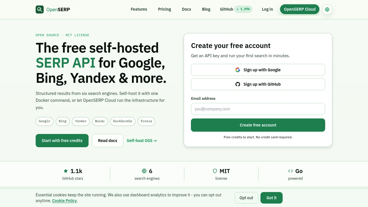 OpenSERP screenshot 1